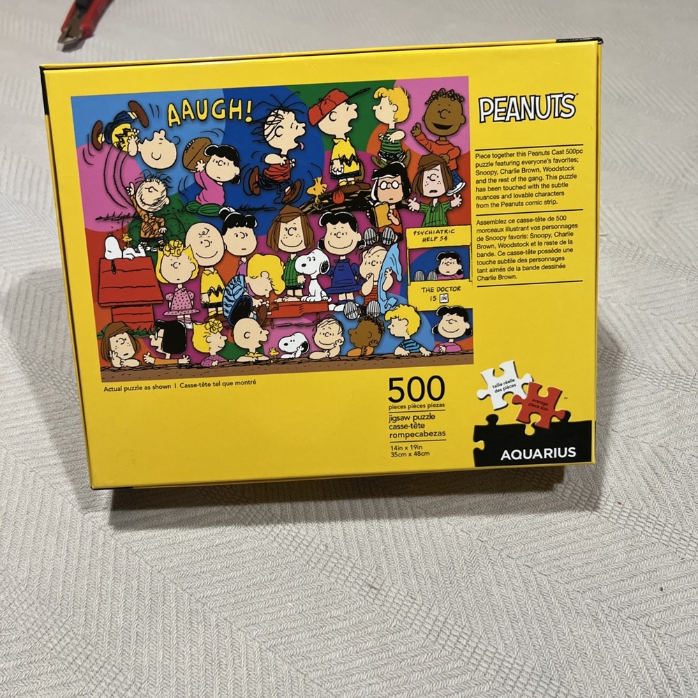 The PEANUTS GANG - 500 piece Jigsaw Puzzle -14 x 19" Aquarius Charlie Brown - Picture 2 of 2